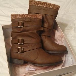 Booties, Nafise, COGNAC, 8